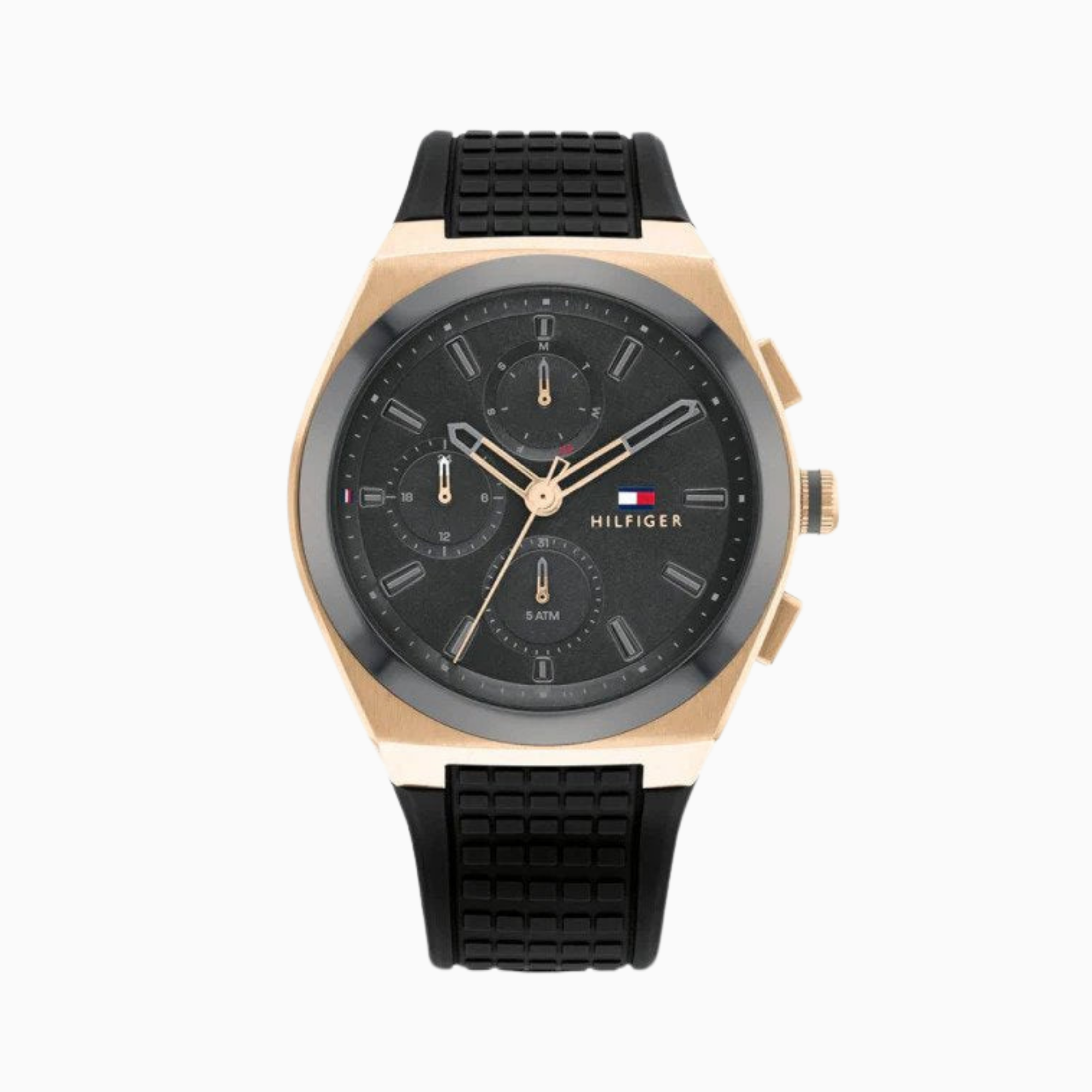 Tommy Hilfiger Men’s Quartz Black Silicone Strap Grey Dial 44mm Watch 1791931