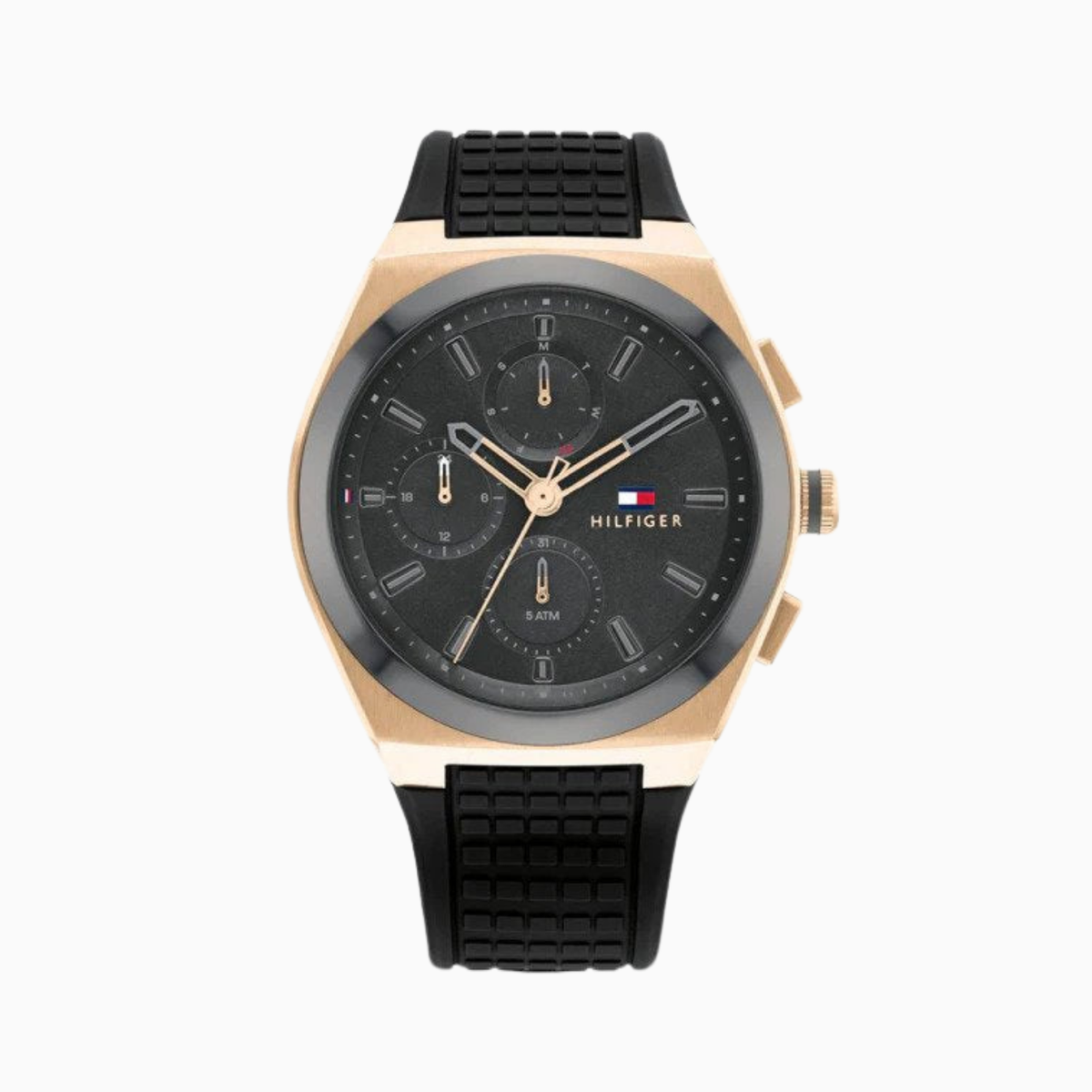 Tommy Hilfiger Men’s Quartz Black Silicone Strap Grey Dial 44mm Watch 1791931