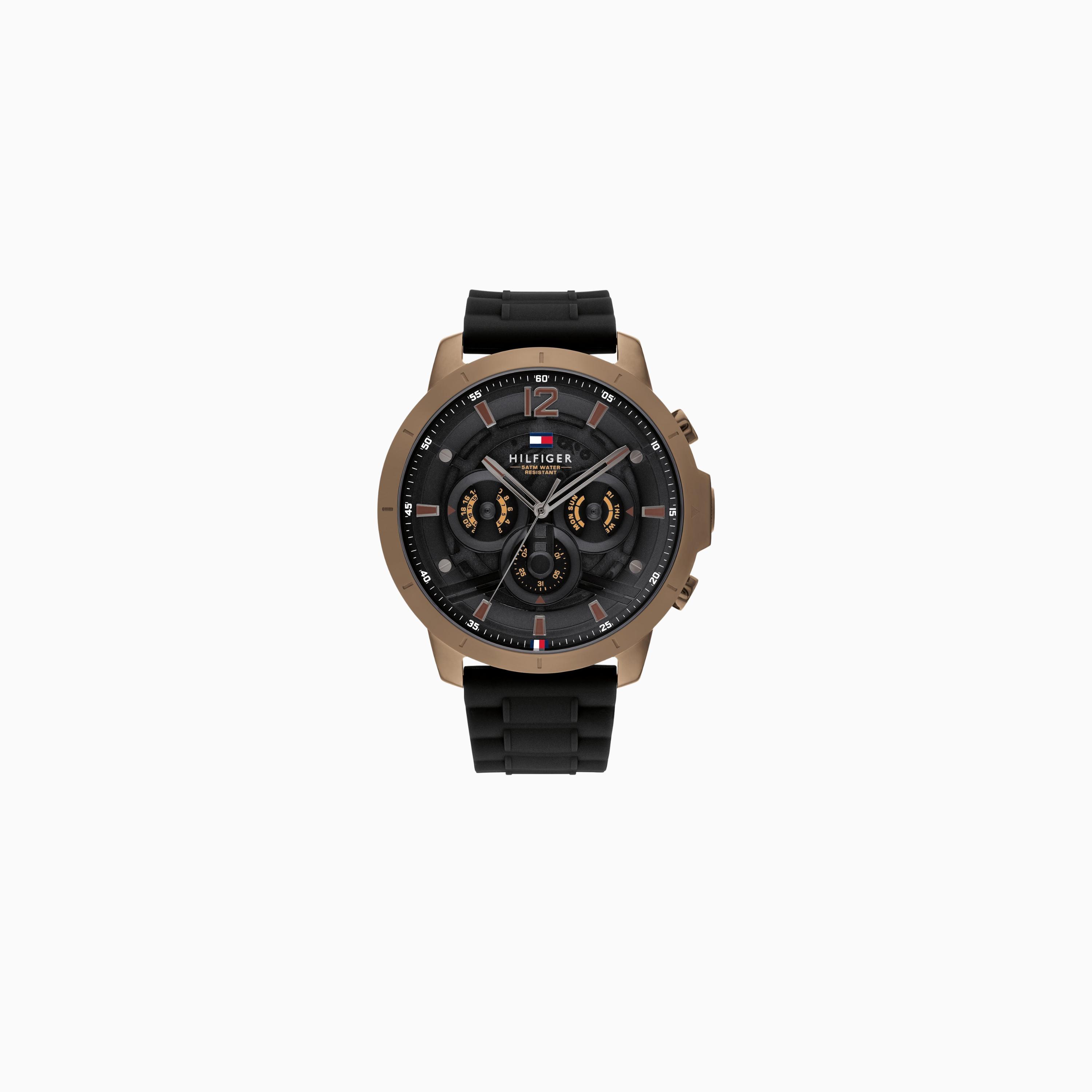 Tommy Hilfiger Men’s Quartz Black Silicone Strap Black Dial 50mm Watch 1710491