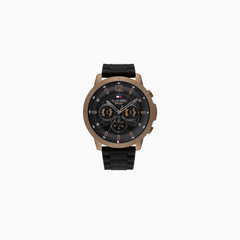 Tommy Hilfiger Men’s Quartz Black Silicone Strap Black Dial 50mm Watch 1710491