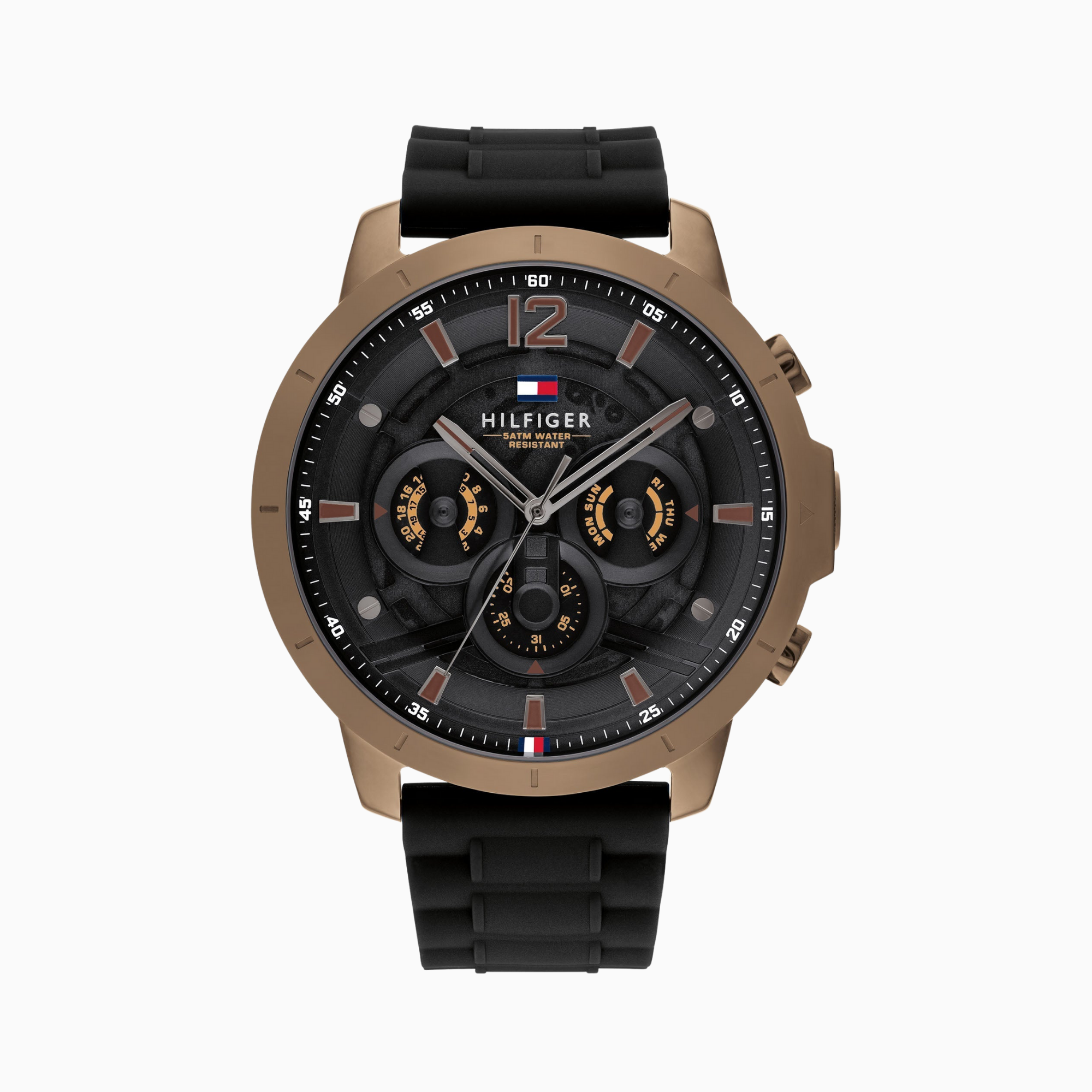 Tommy Hilfiger Men’s Quartz Black Silicone Strap Black Dial 50mm Watch 1710491