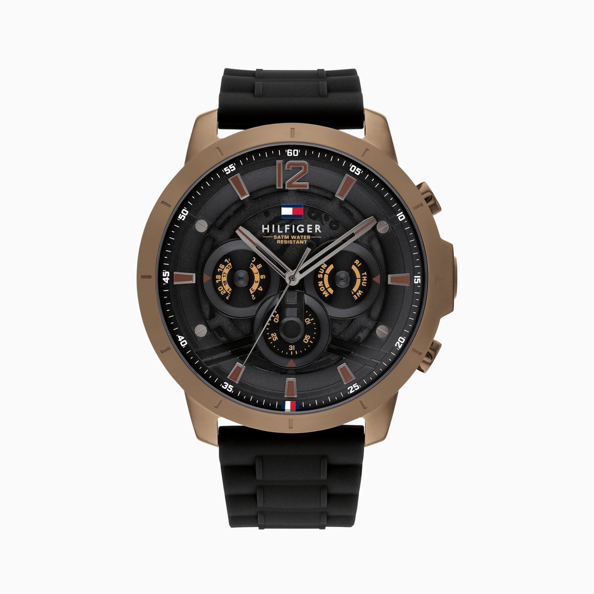 Tommy Hilfiger Men’s Quartz Black Silicone Strap Black Dial 50mm Watch 1710491