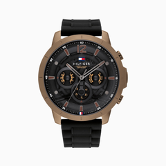 Tommy Hilfiger Men’s Quartz Black Silicone Strap Black Dial 50mm Watch 1710491