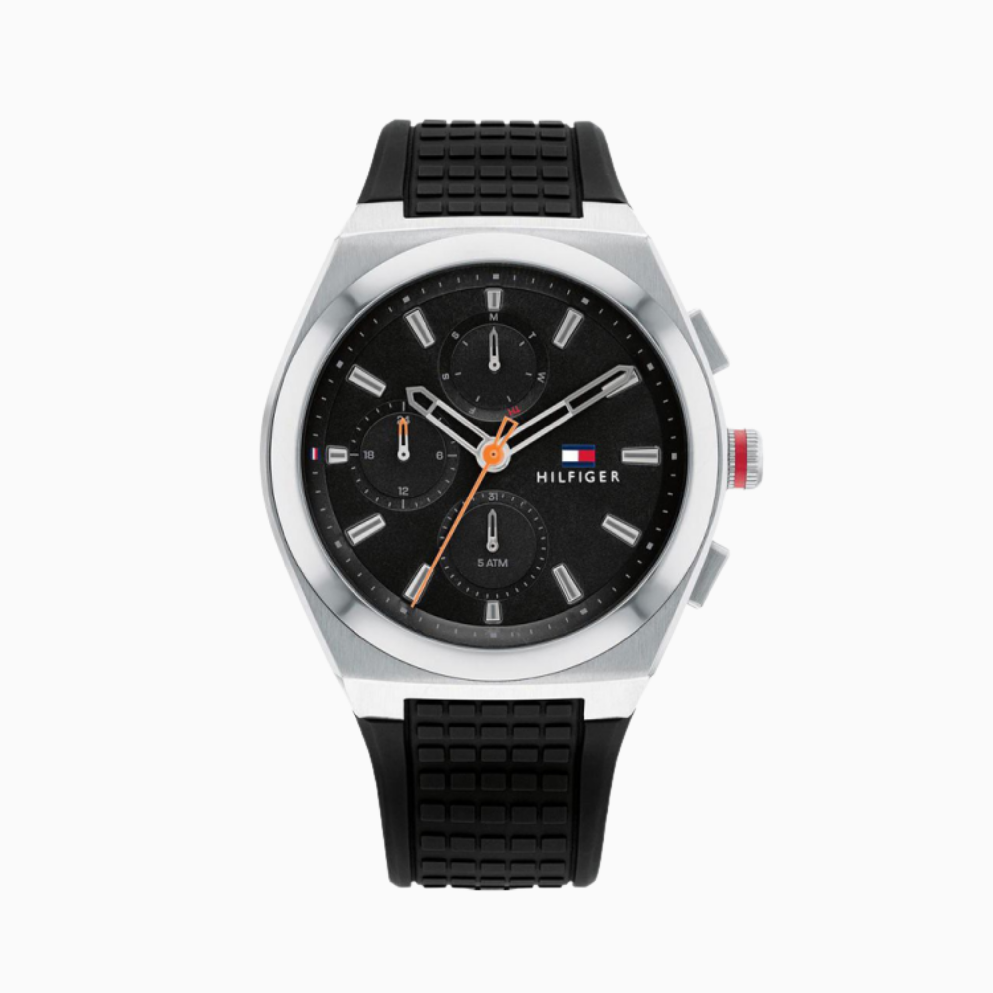 Tommy Hilfiger Men’s Quartz Black Silicone Strap Black Dial 44mm Watch 1791898