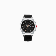 Tommy Hilfiger Men’s Quartz Black Silicone Strap Black Dial 44mm Watch 1791898