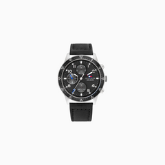 Tommy Hilfiger Men’s Quartz Black Leather Strap Black Dial 44mm Watch 1791947