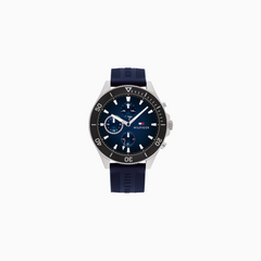 Tommy Hilfiger Larson Blue Silicone Strap Blue Dial Chronograph Quartz Watch for Gents – 1791920