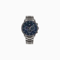 Tommy Hilfiger Jameson Grey Stainless Steel Blue Dial Chronograph Quartz Watch for Gents – 1791796