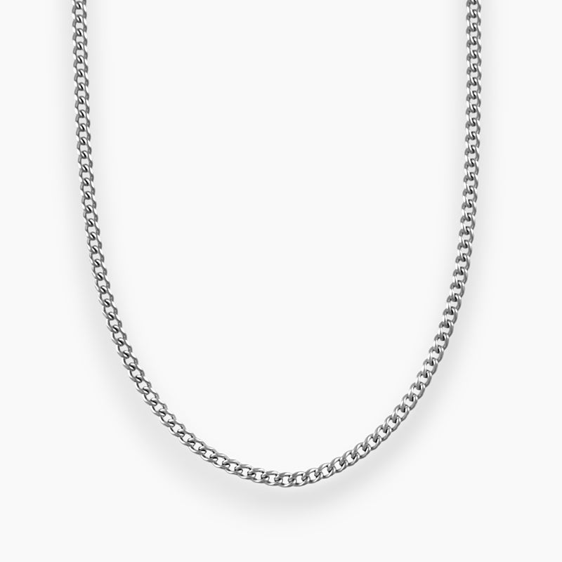 Cuban Curb Link Chain Silver