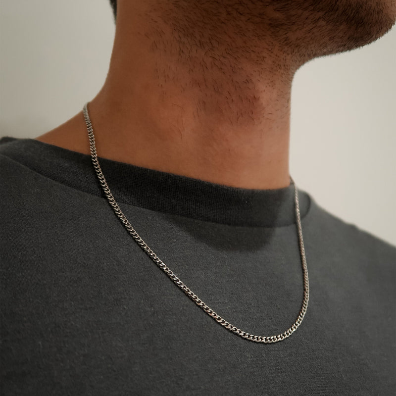 Cuban Curb Link Chain Silver