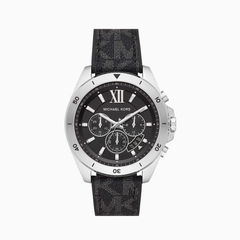 Michael Kors Men's Brecken Stainless Steel Quartz Watch with Plastic Strap, Black, 22 (Model: MK8850)