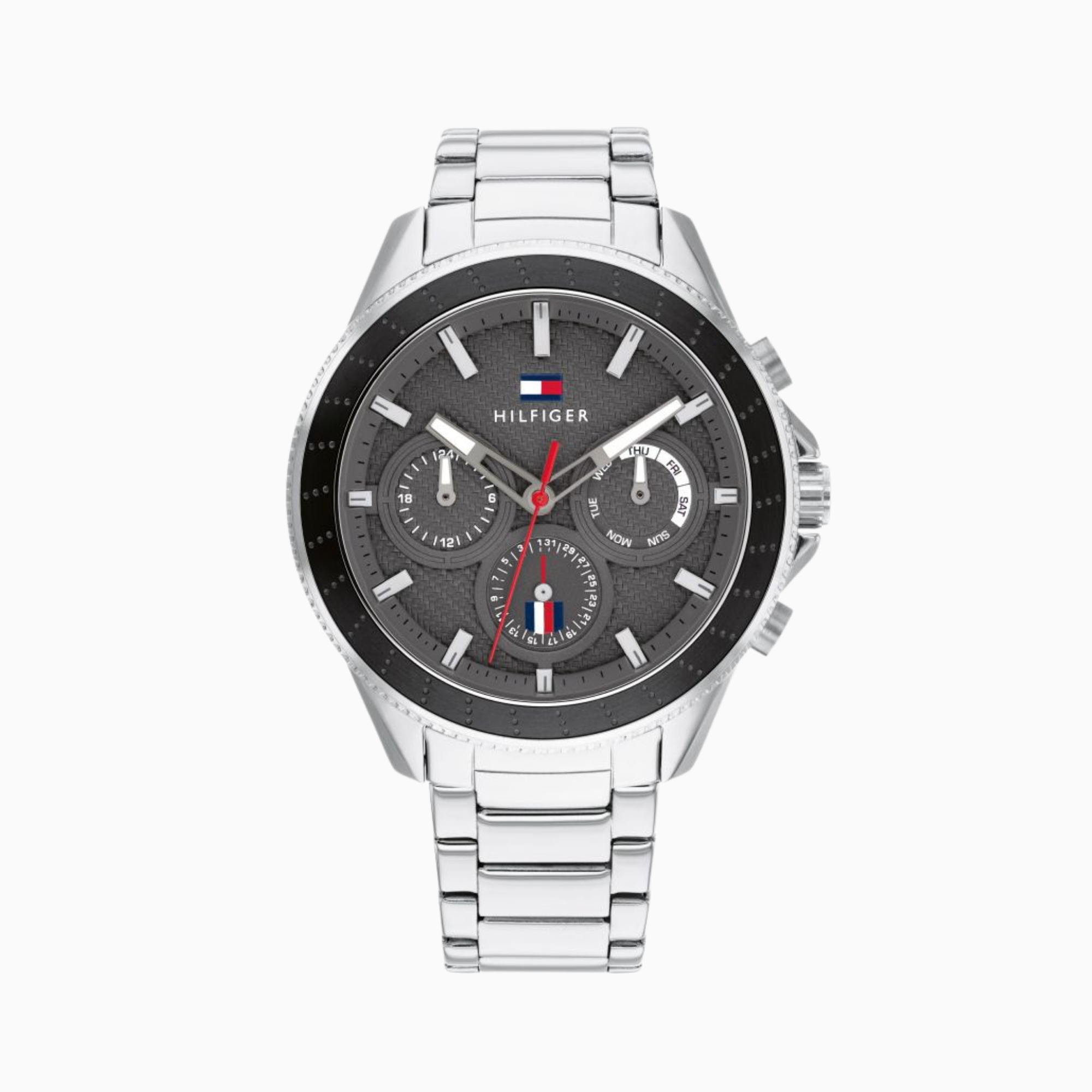 Tommy Hilfiger Men's Quartz Silver Stainless Steel Grey Dial 45mm Watch 1791857