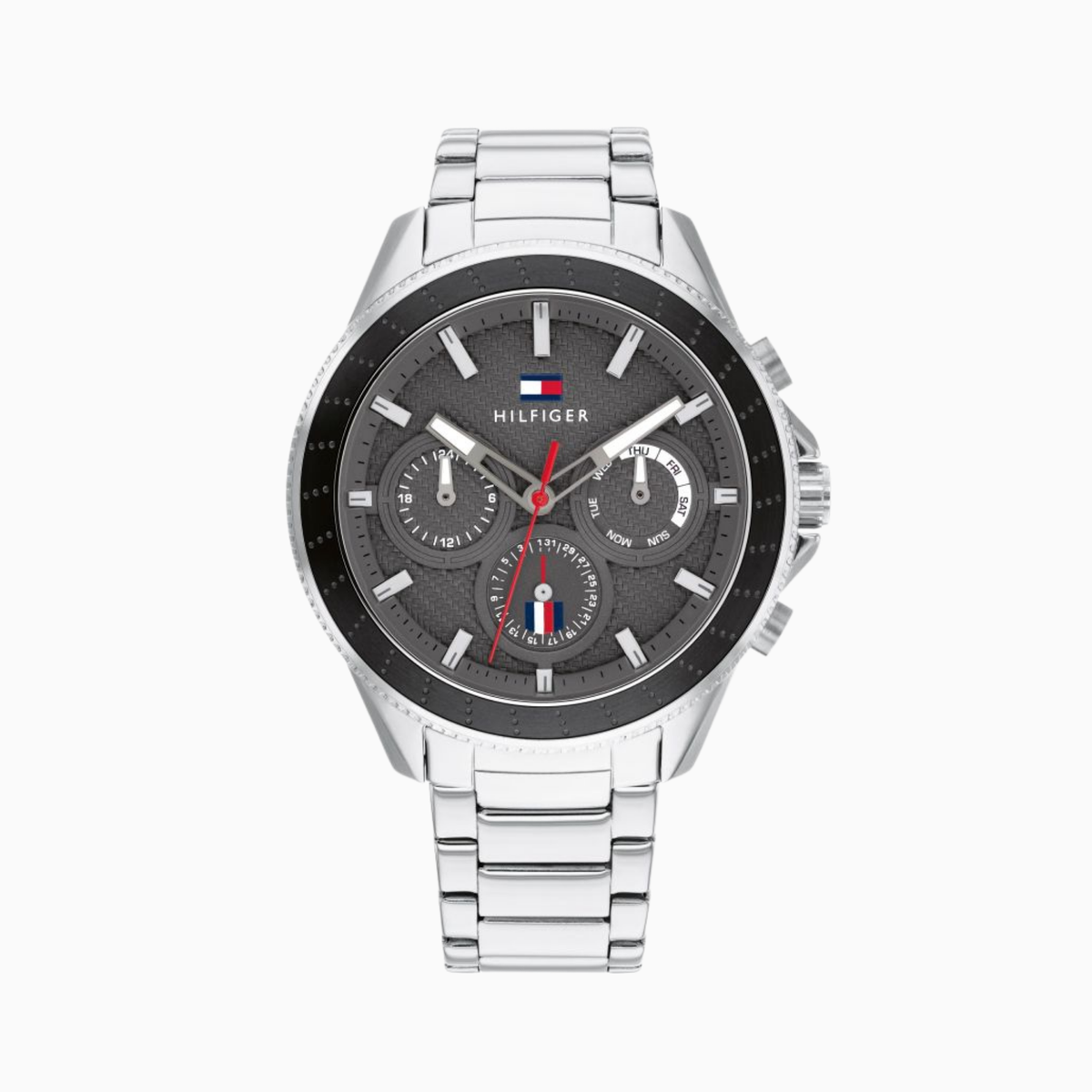 Tommy Hilfiger Men's Quartz Silver Stainless Steel Grey Dial 45mm Watch 1791857