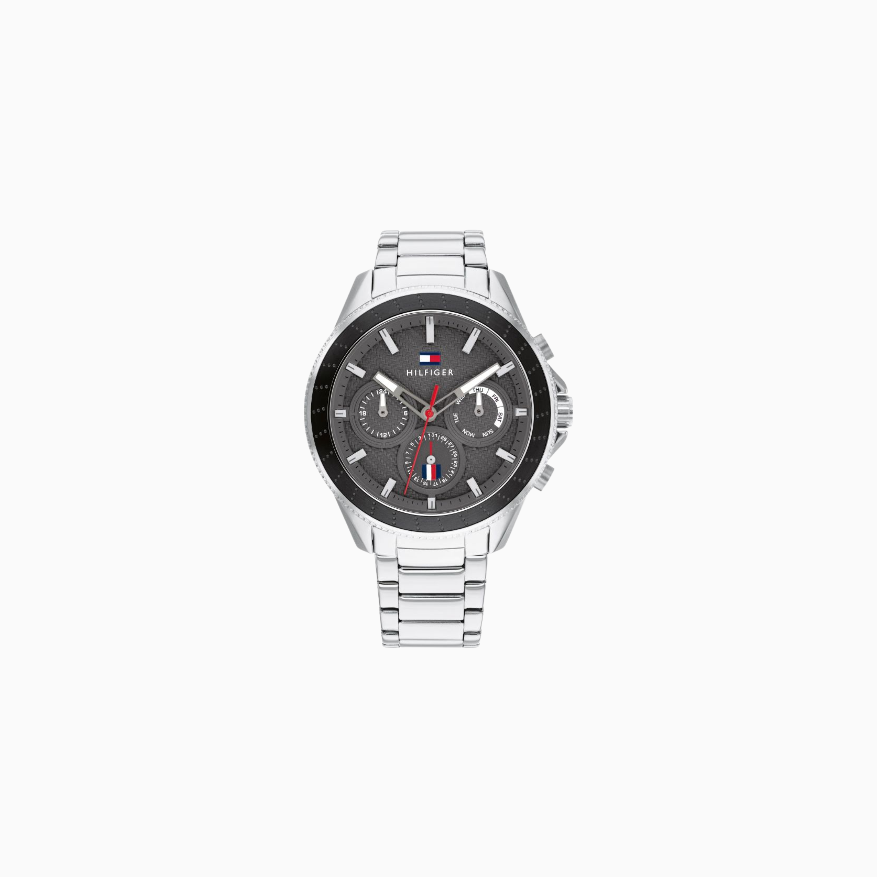 Tommy Hilfiger Men's Quartz Silver Stainless Steel Grey Dial 45mm Watch 1791857