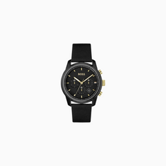 Hugo Boss Mens Chronograph With Black Dial Leather Strap Watch – 1514003
