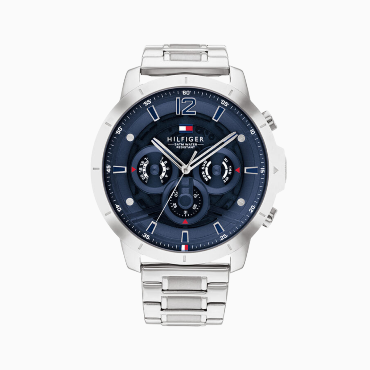 Tommy Hilfiger Men’s Quartz Silver Stainless Steel Blue Dial 50mm Watch 1710492