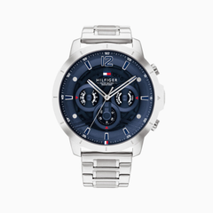 Tommy Hilfiger Men’s Quartz Silver Stainless Steel Blue Dial 50mm Watch 1710492
