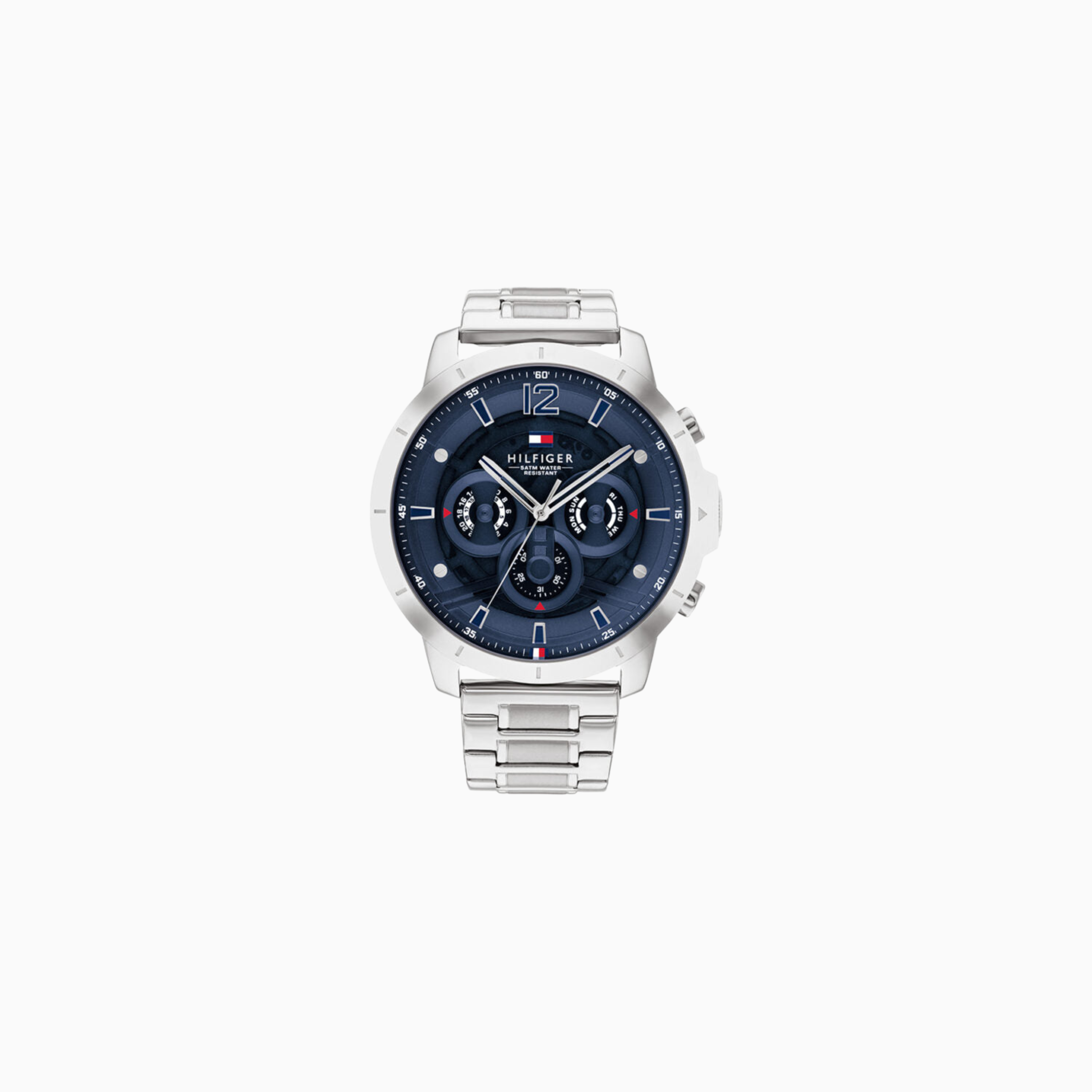 Tommy Hilfiger Men’s Quartz Silver Stainless Steel Blue Dial 50mm Watch 1710492
