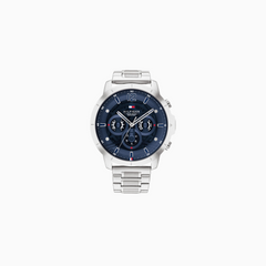 Tommy Hilfiger Men’s Quartz Silver Stainless Steel Blue Dial 50mm Watch 1710492