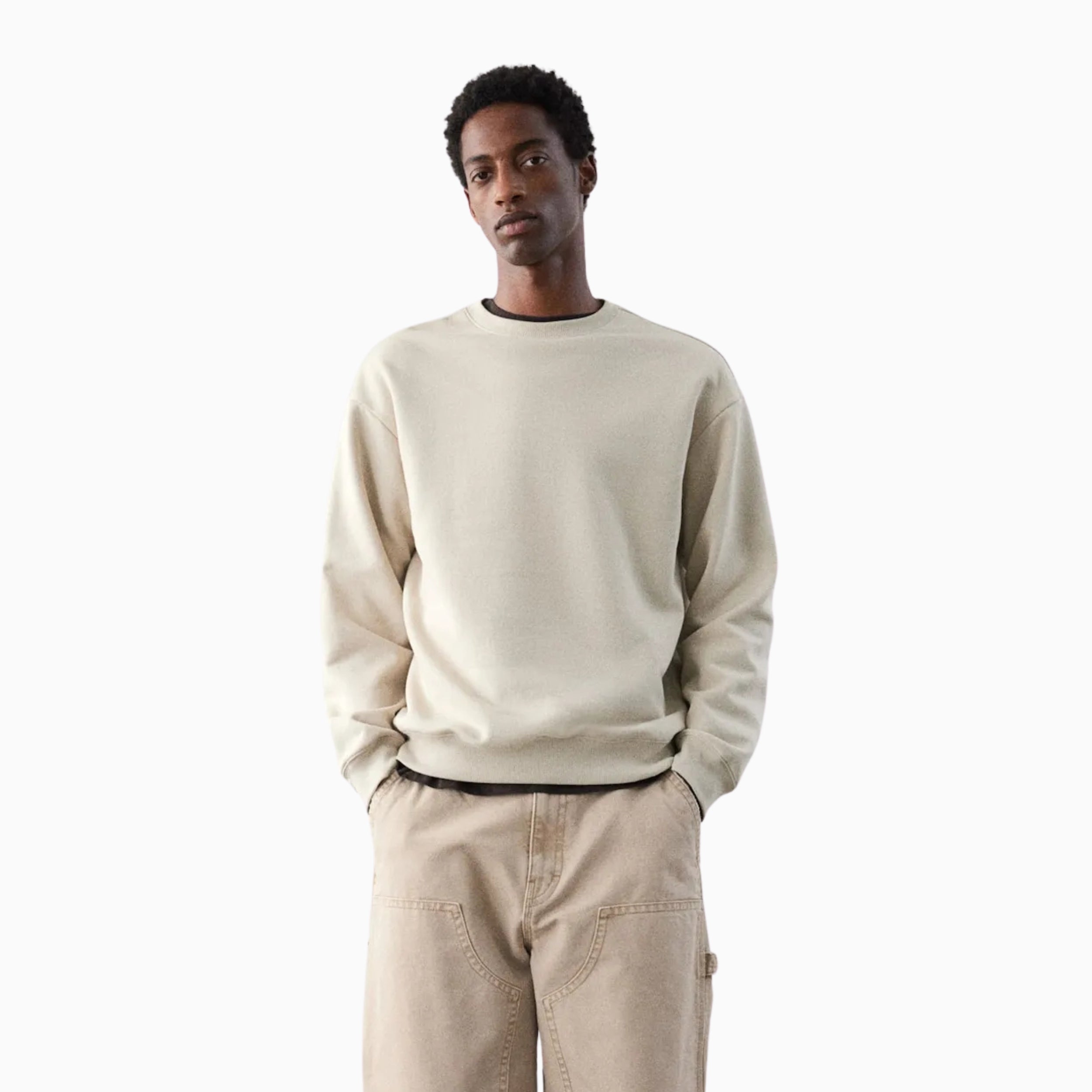 Buy Basic Loose Fit Sweatshirt - Khaki in Pakistan