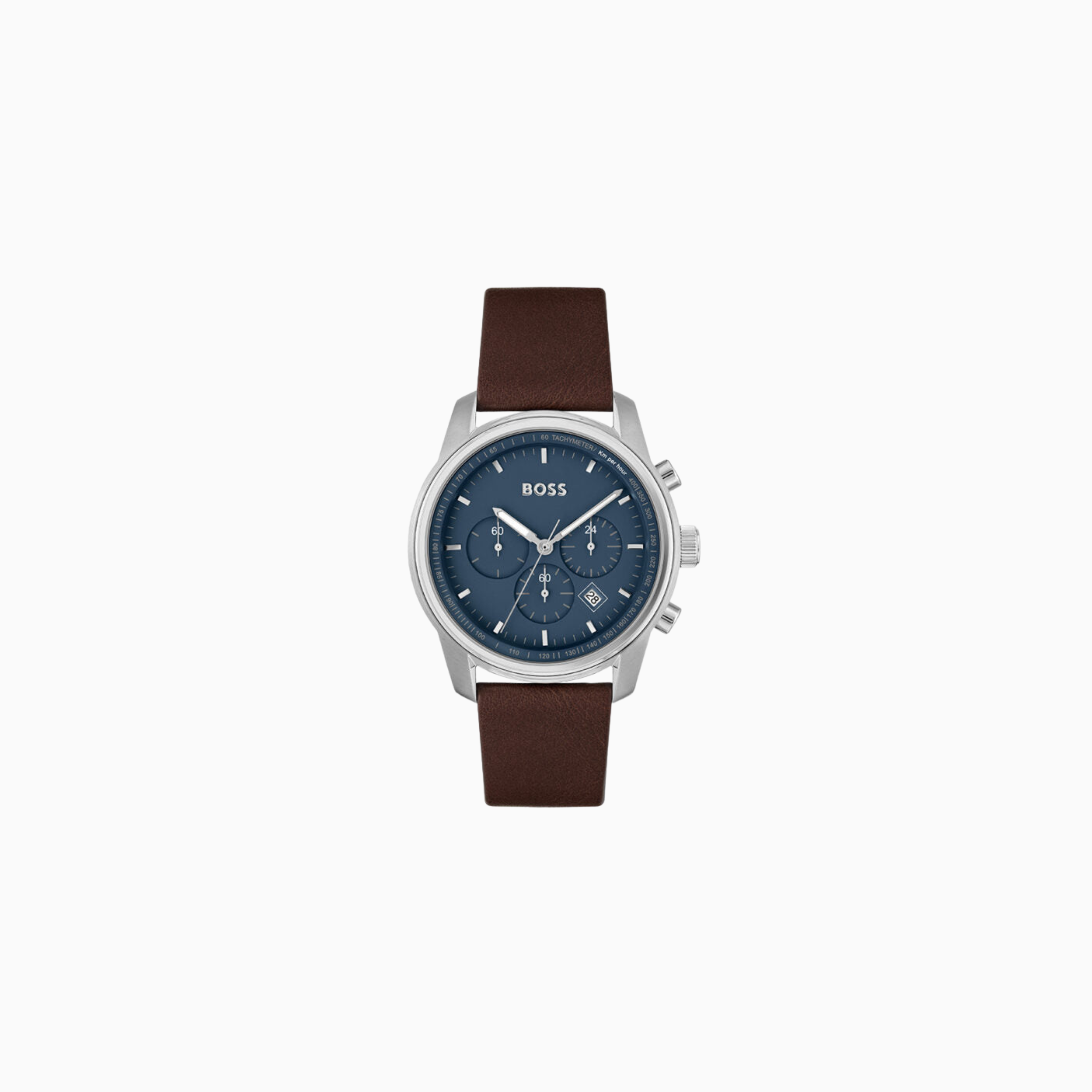 Hugo Boss Mens Chronograph Blue Dial Leather Strap Watch – 1514002