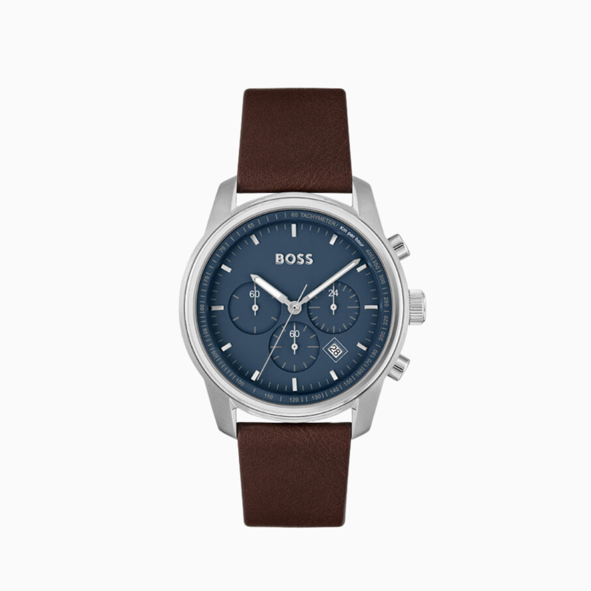 Hugo Boss Mens Chronograph Blue Dial Leather Strap Watch – 1514002