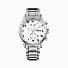 Hugo Boss Men’s Quartz Stainless Steel White Dial 44mm Watch 1513182