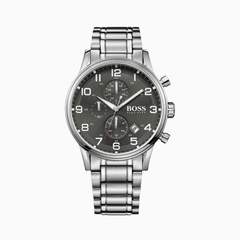 Hugo Boss Men’s Quartz Stainless Steel Grey Dial 44mm Watch 1513181