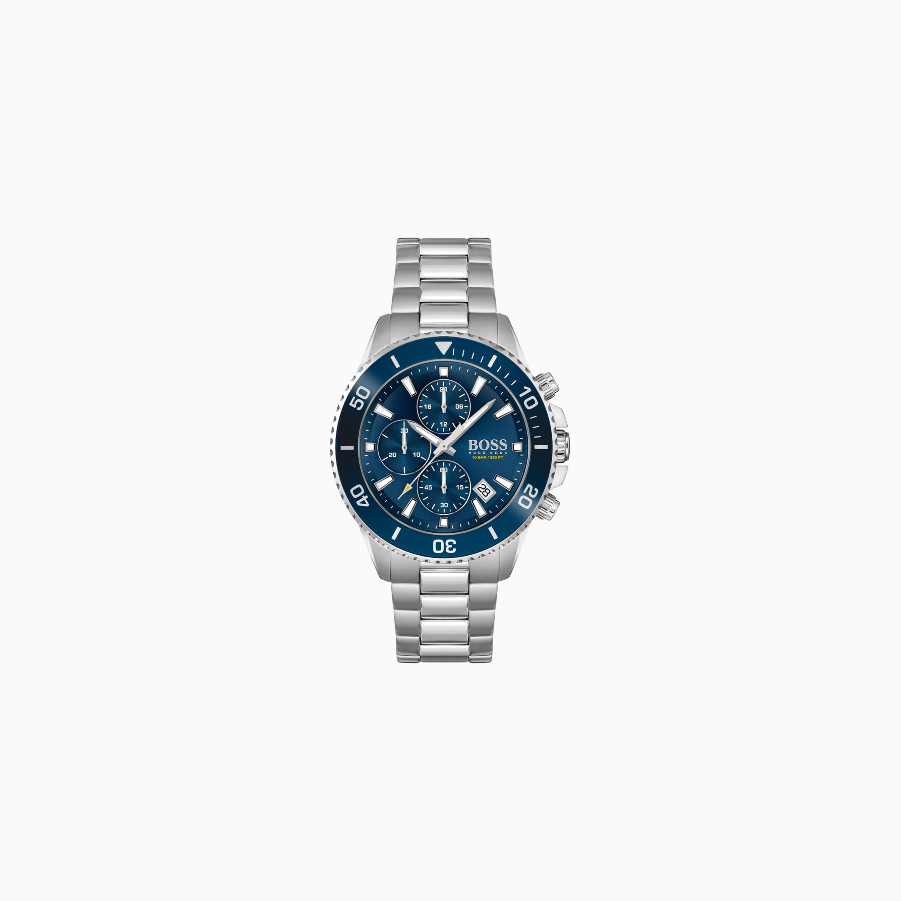 Hugo Boss Men’s Quartz Silver Stainless Steel Blue Dial 46mm Watch 1513907