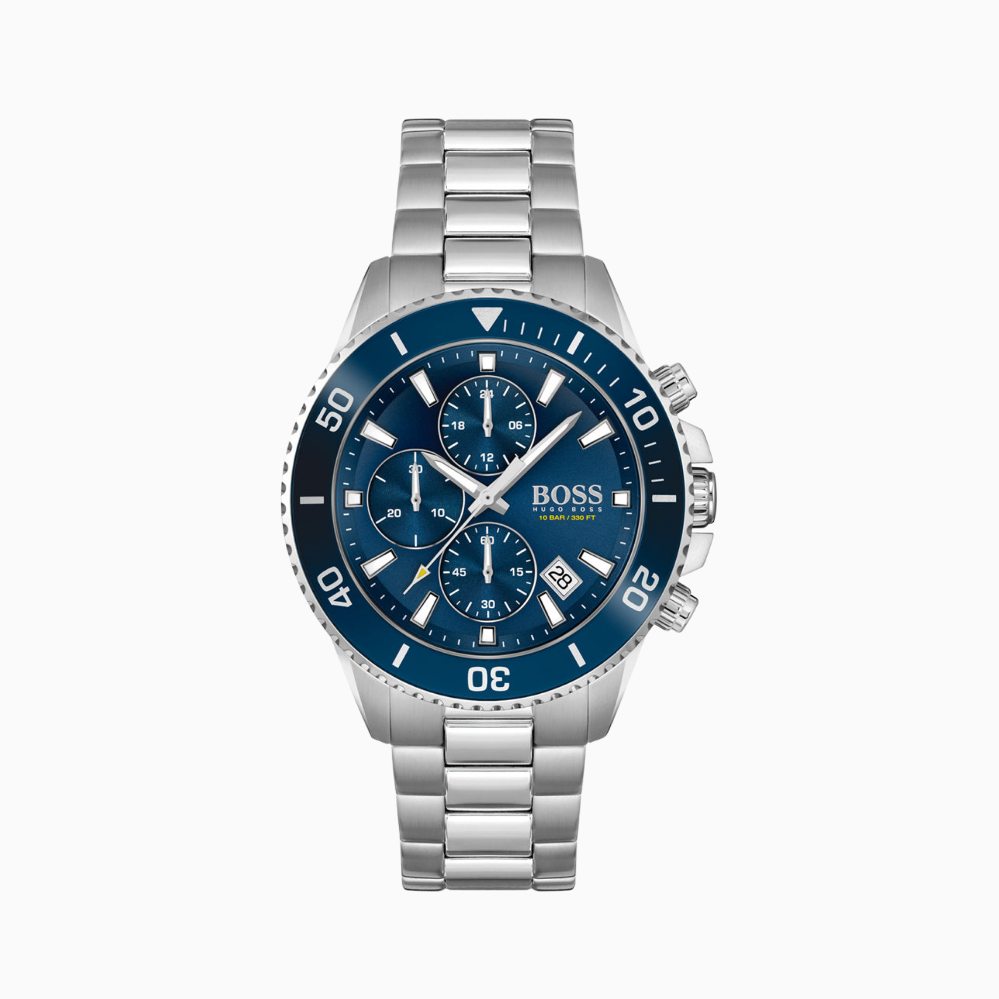 Hugo Boss Men’s Quartz Silver Stainless Steel Blue Dial 46mm Watch 1513907