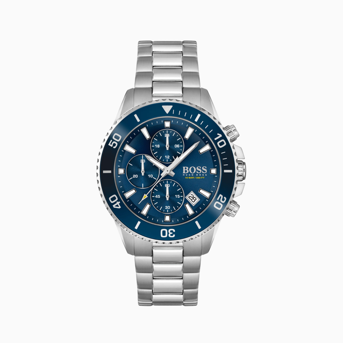 Hugo Boss Men’s Quartz Silver Stainless Steel Blue Dial 46mm Watch 1513907