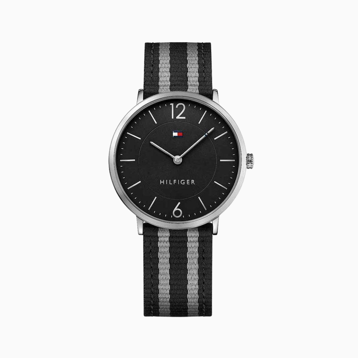 Tommy Hilfiger Men's Quartz Nylon Strap Black Dial 40mm Watch 1791329
