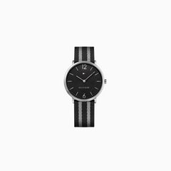 Tommy Hilfiger Men's Quartz Nylon Strap Black Dial 40mm Watch 1791329
