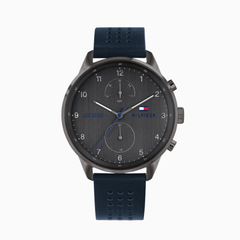 Tommy Hilfiger Men's Quartz Leather Strap Grey Dial 44mm Watch 1791578