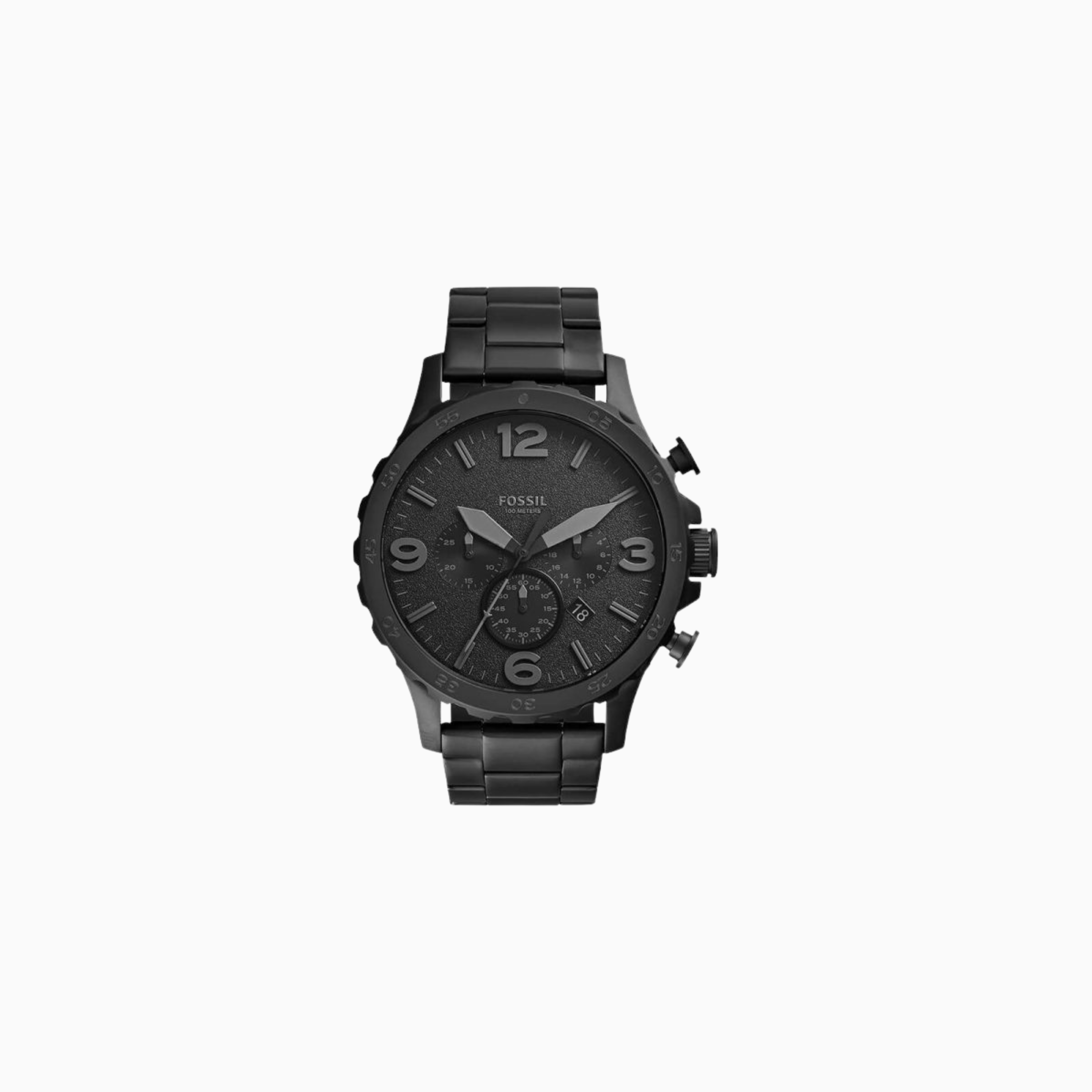 Fossil Men’s Quartz Stainless Steel Black Dial 50mm Watch JR1401