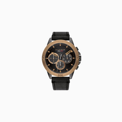 Tommy Hilfiger Men’s Quartz Leather Strap Black Dial 46mm Watch 1791893