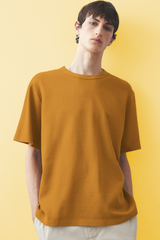 Half Sleeve Waffle Knit Shirt - Mustard Move