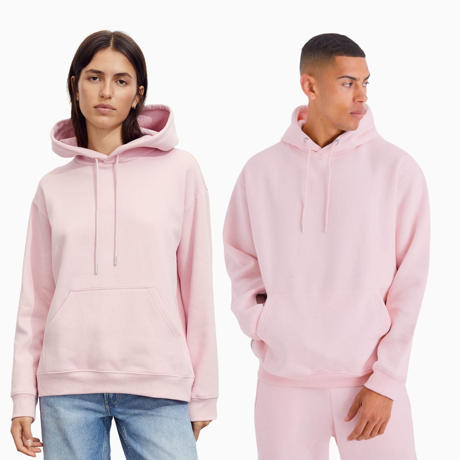 Basic Loose Fit Hoodie - Baby Pink