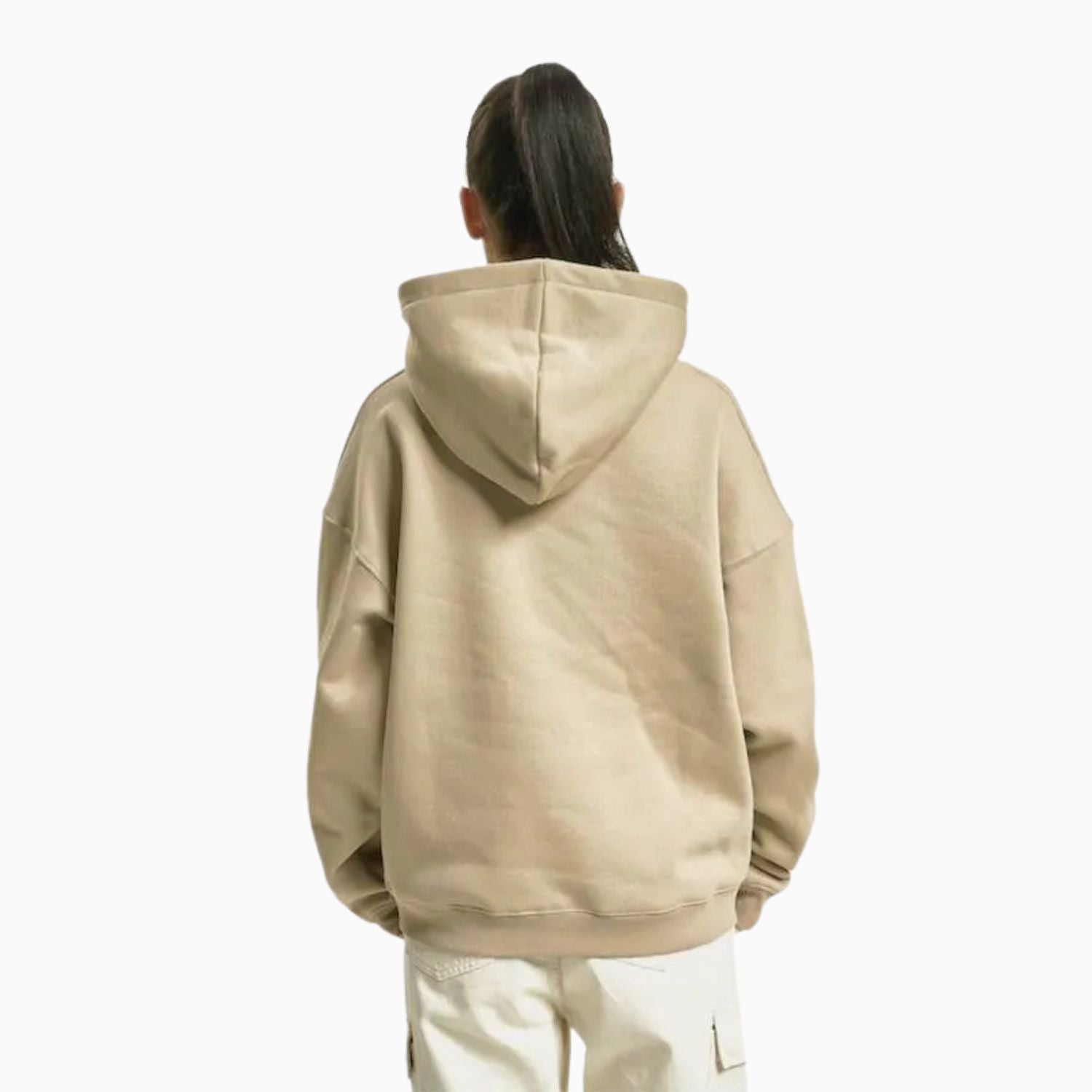 Basic Loose Fit Hoodie - Khaki