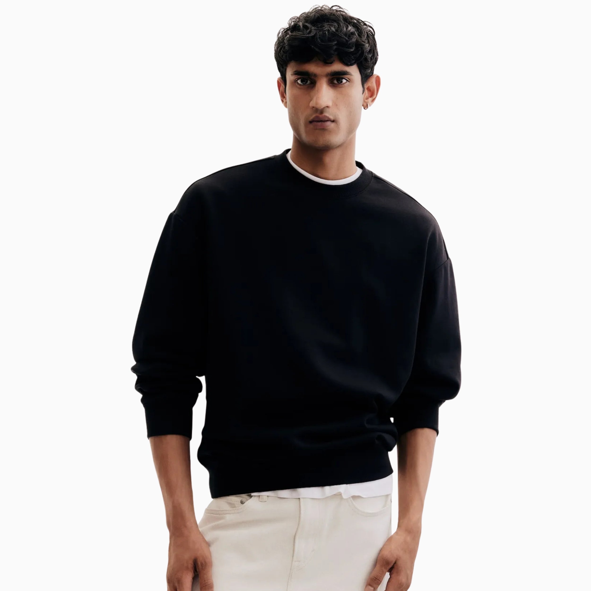Buy Basic Loose Fit Sweatshirt - Black in Pakistan