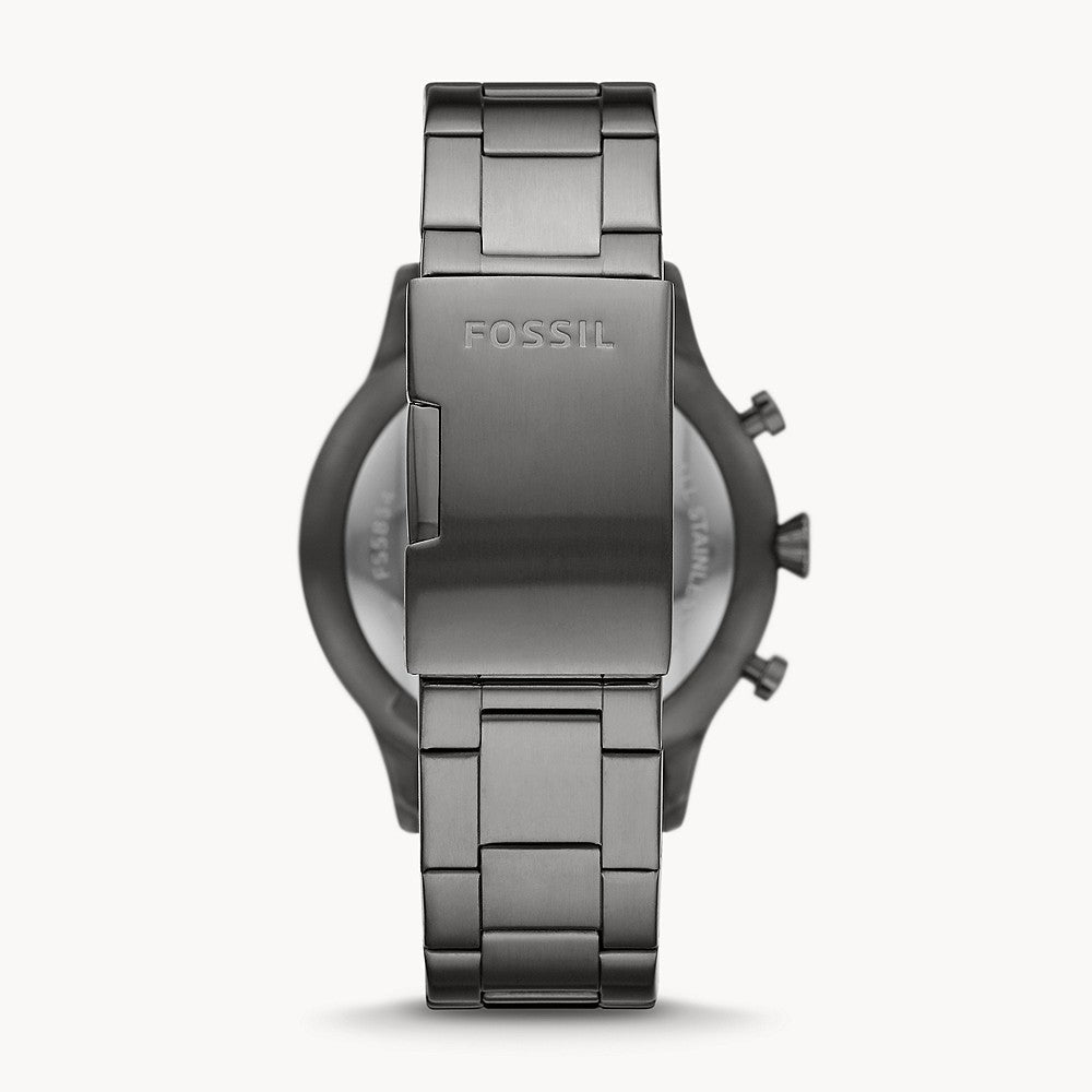 Fossil Men’s Quartz Grey Stainless Steel Black Dial 44mm Watch FS5834