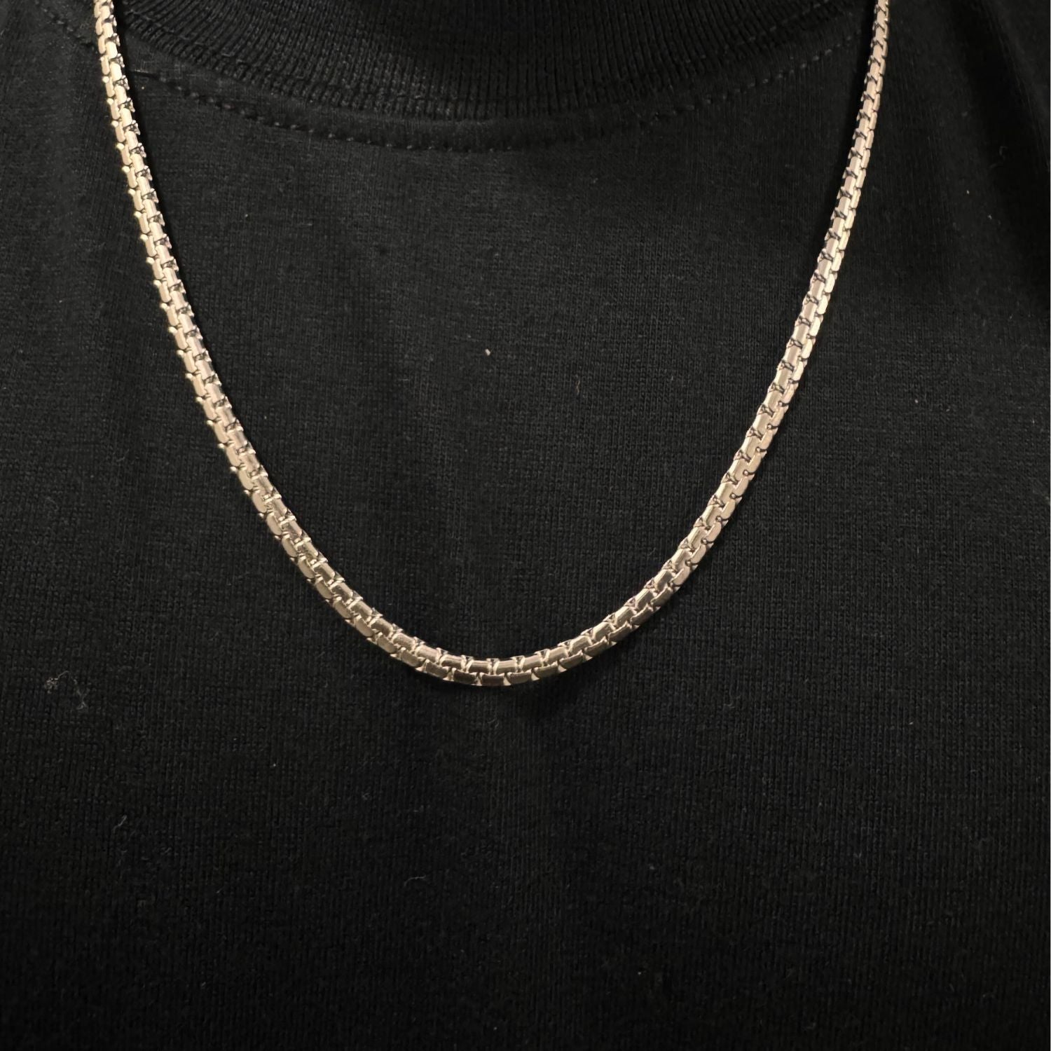 Flat Venetian Stainless Steel Chain Silver