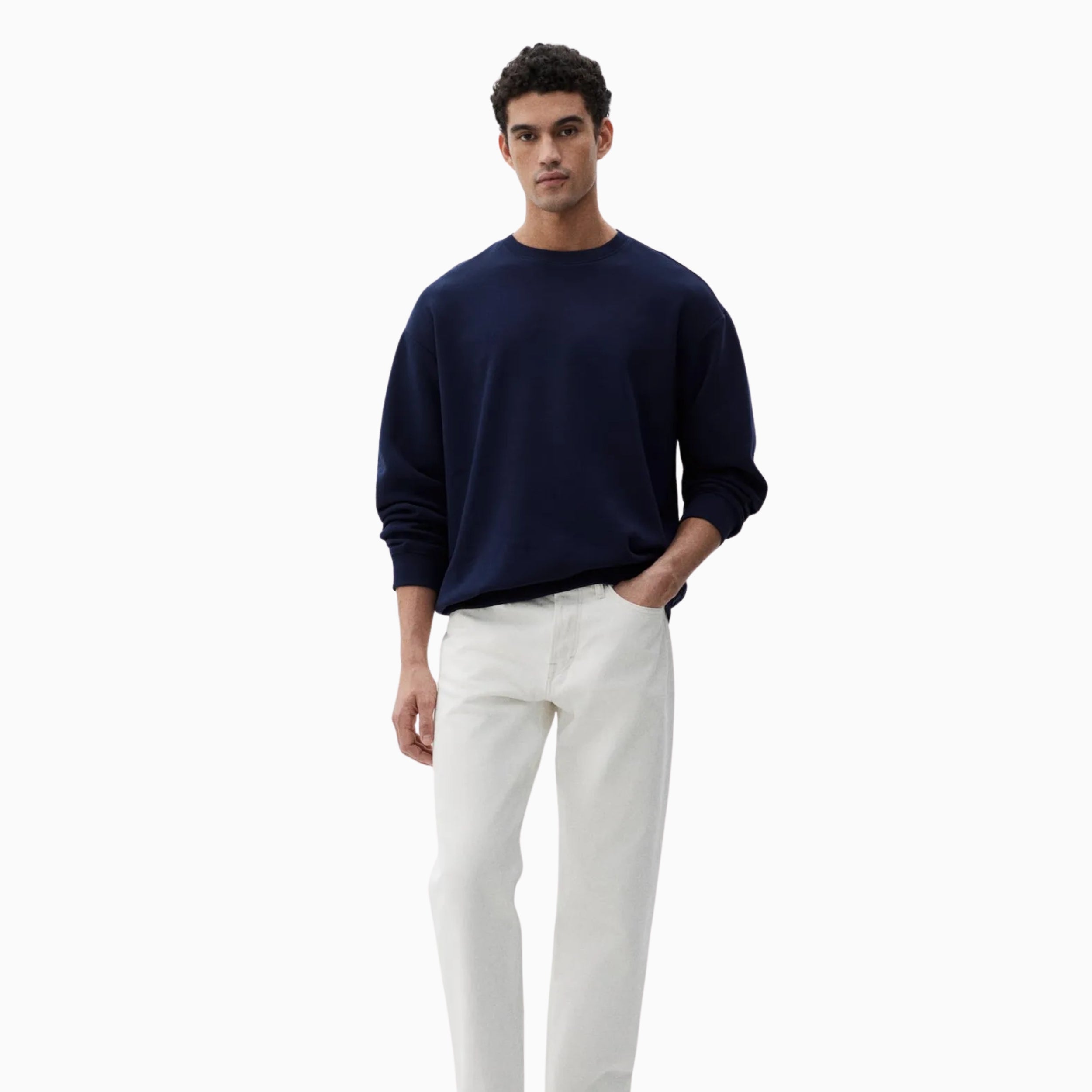 Buy Basic Loose Fit Sweatshirt - Navy Blue in Pakistan