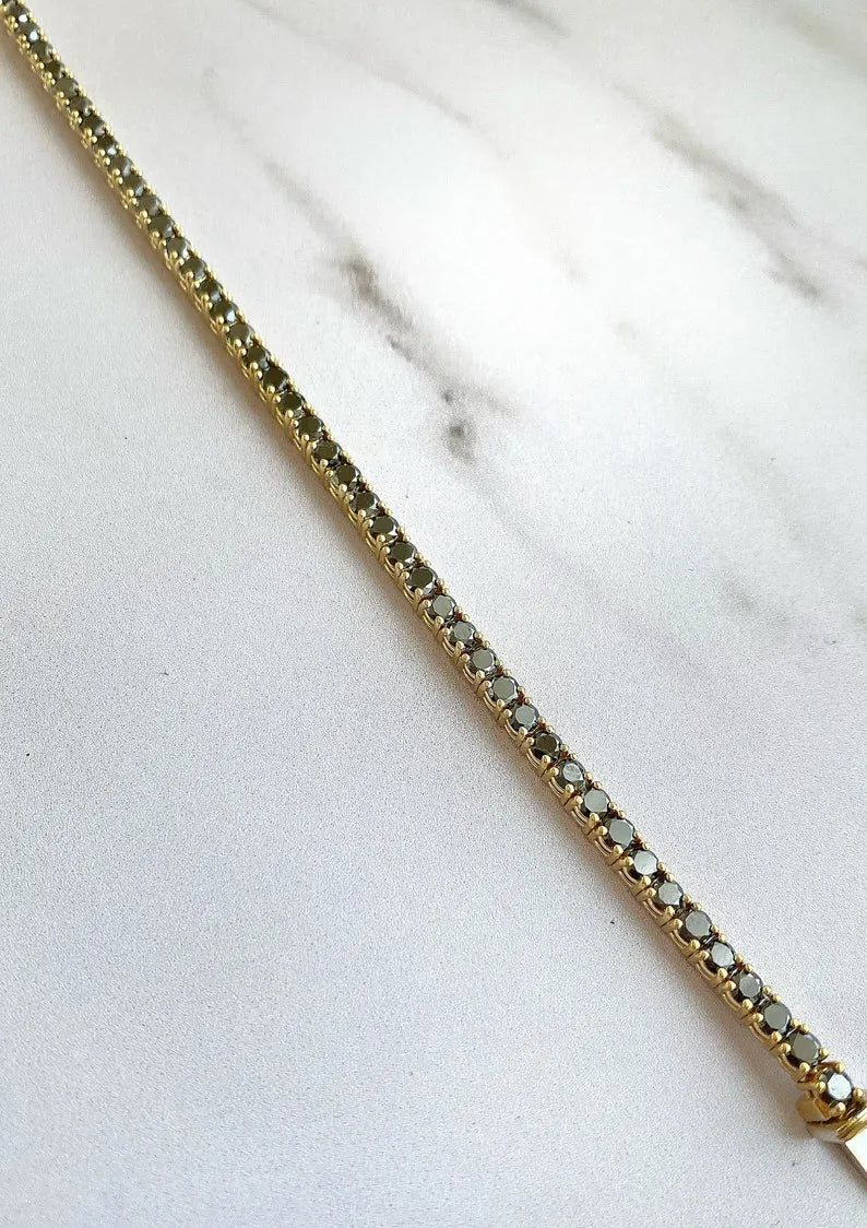 Tennis Bracelet Black Gold