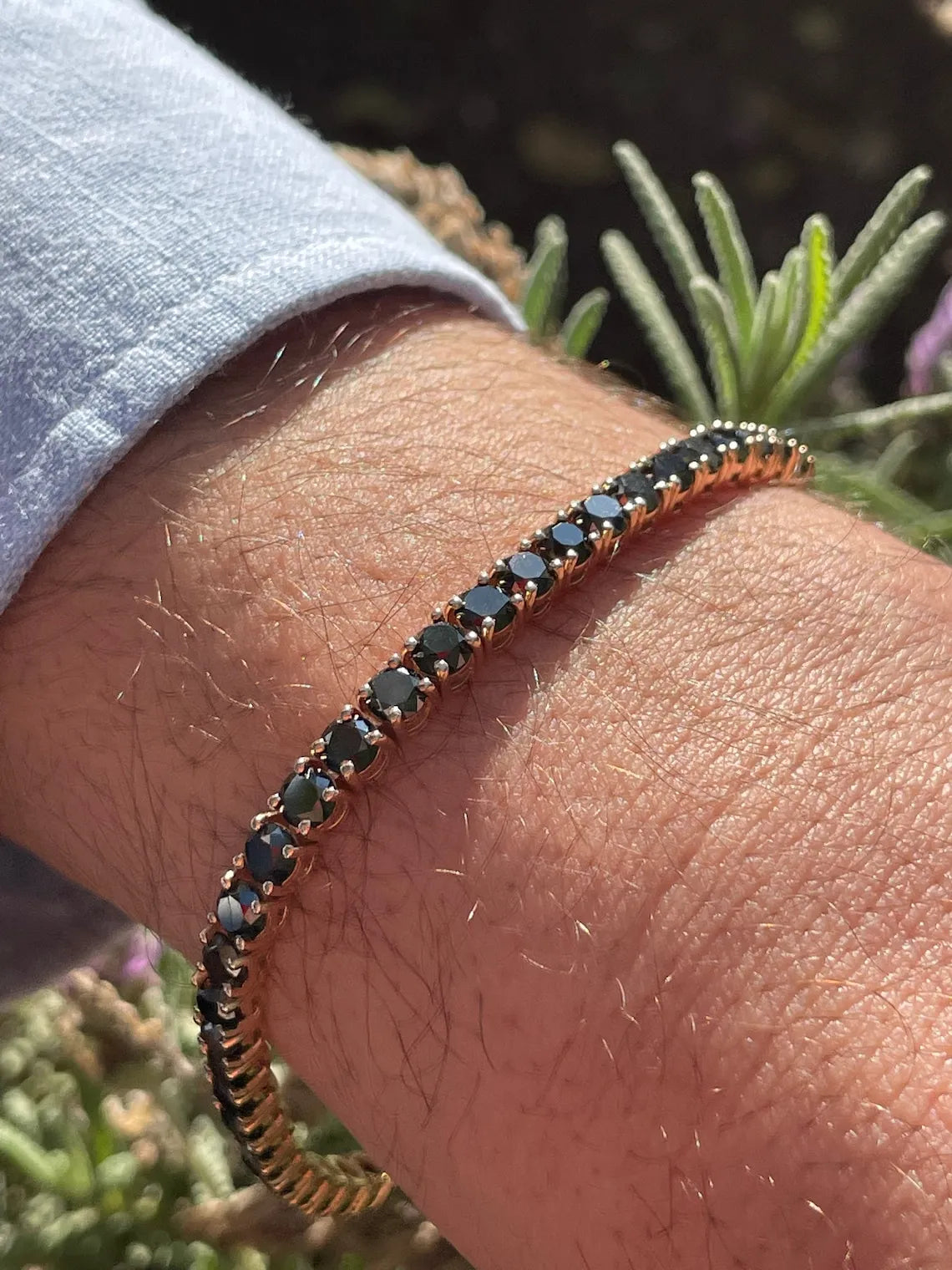 Tennis Bracelet Black Gold