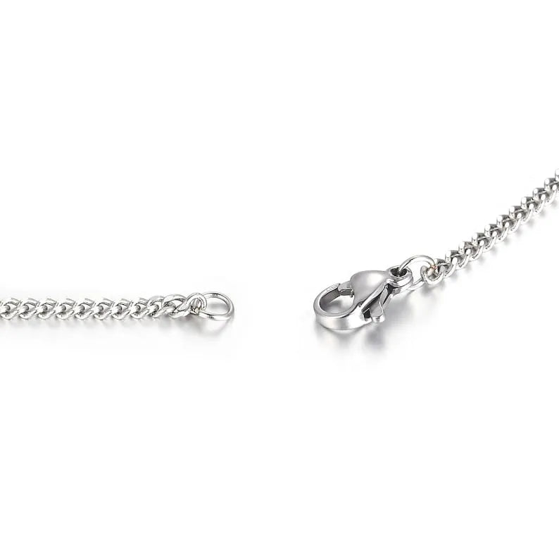Thin Cuban Curb Link Silver Bracelet 1.5MM