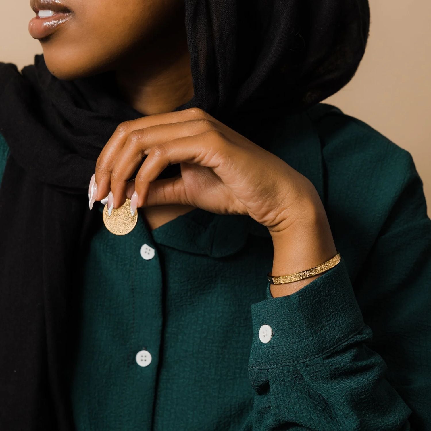 Ayatul Kursi C-Cuff Bracelet Gold