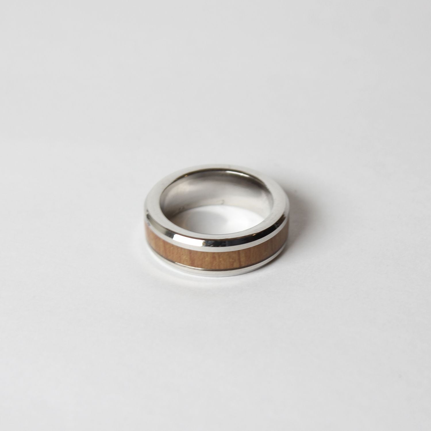 Enigma Wooden Inlay Tungsten Ring