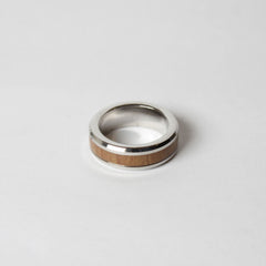 Enigma Wooden Inlay Tungsten Ring