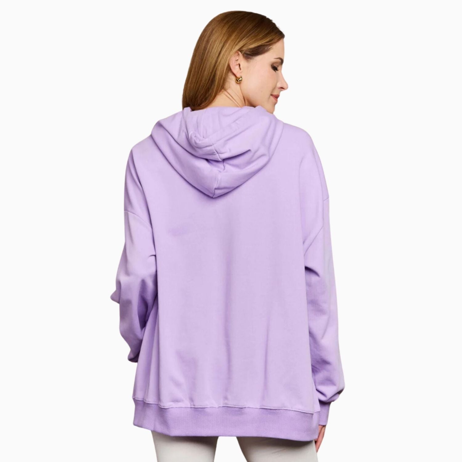 Basic Loose Fit Hoodie - Lilac